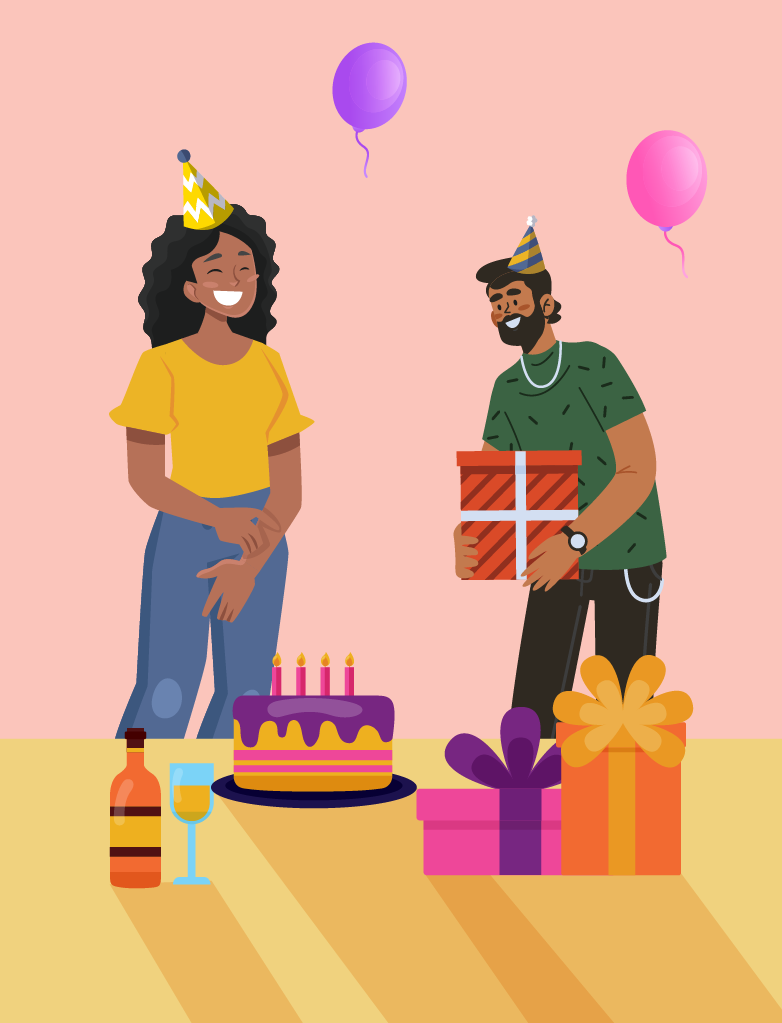 Birthday Gift Illustrations
